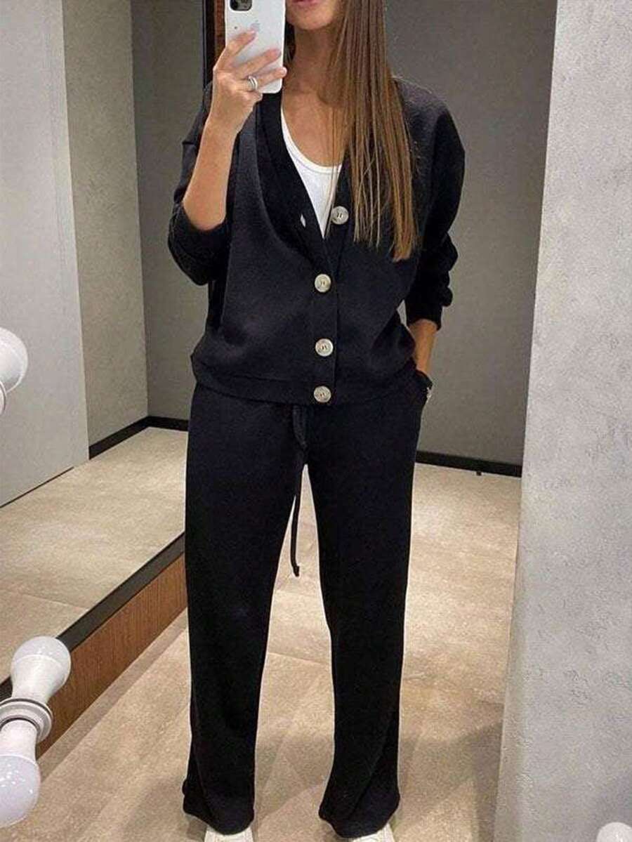 Zolisse | Knit Cardigan and Wide Leg Trouser Set 4