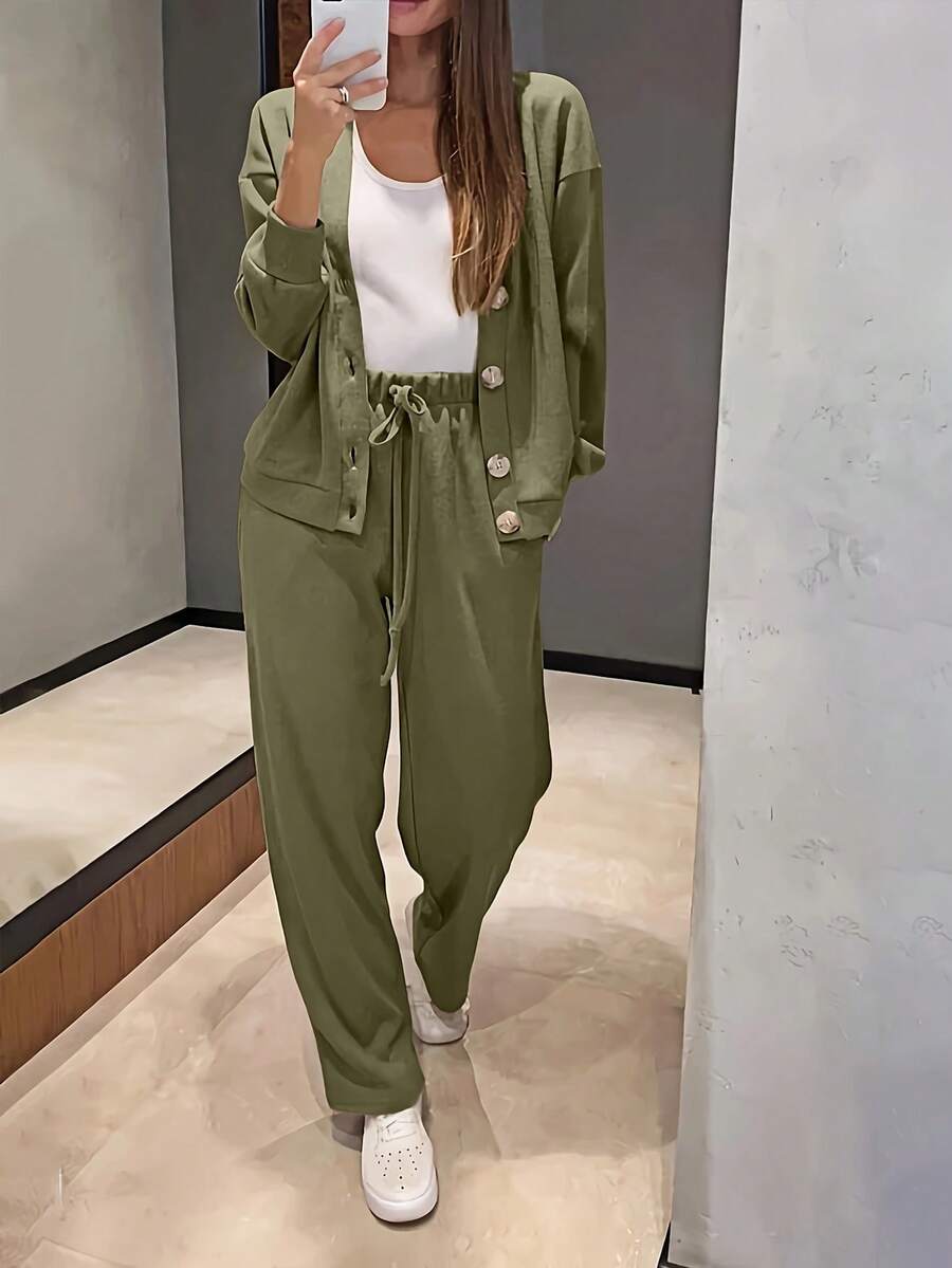 Zolisse | Knit Cardigan and Wide Leg Trouser Set 6