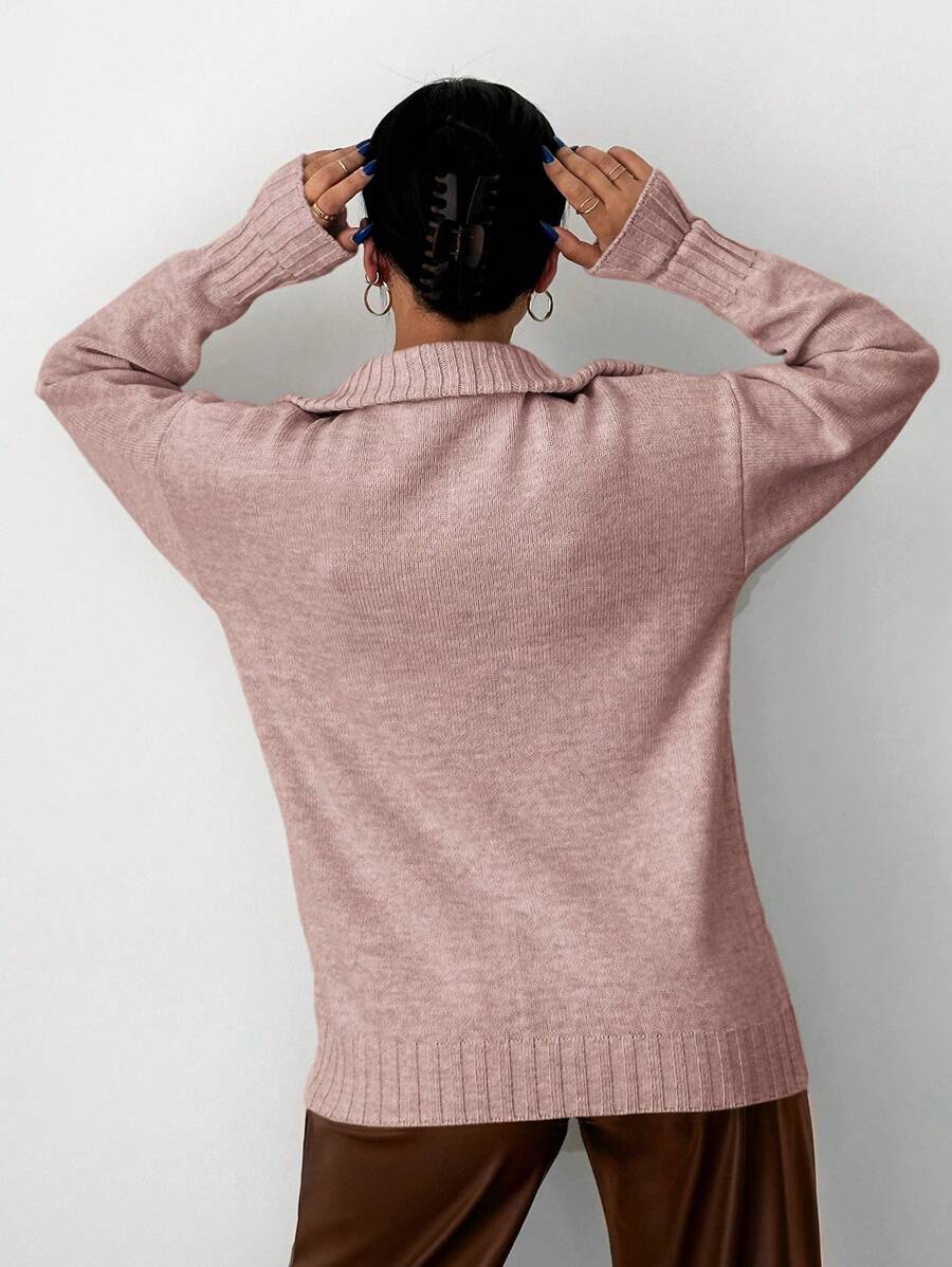 Zovia | Half Zip Collar Jumper with Drop Shoulder 5