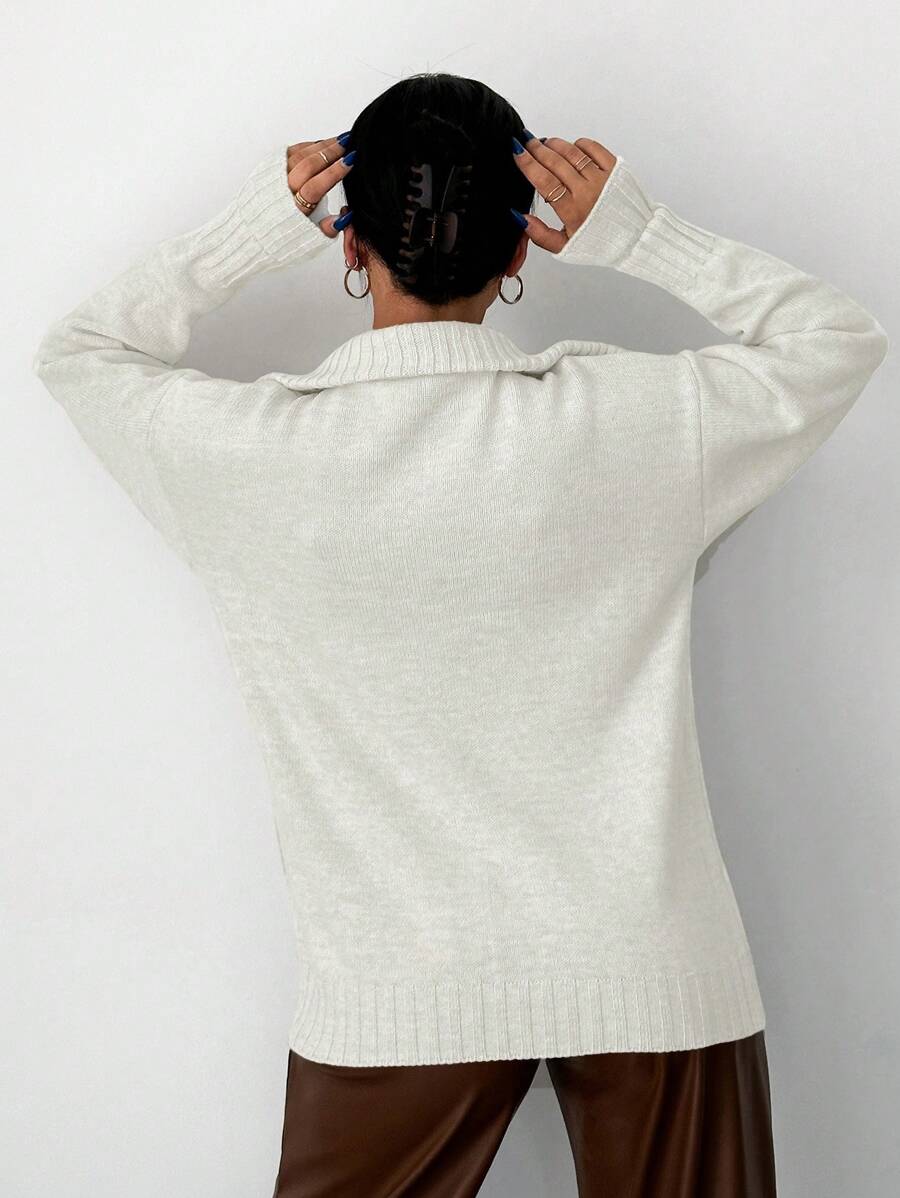 Zovia | Half Zip Collar Jumper with Drop Shoulder 7